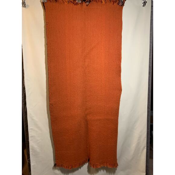 Vintage Handmade Orange and Brown Ruana - Made in Colombia - Picture 7 of 9